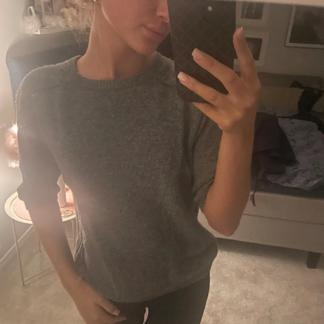 Zara stickad t-shirt  - 90