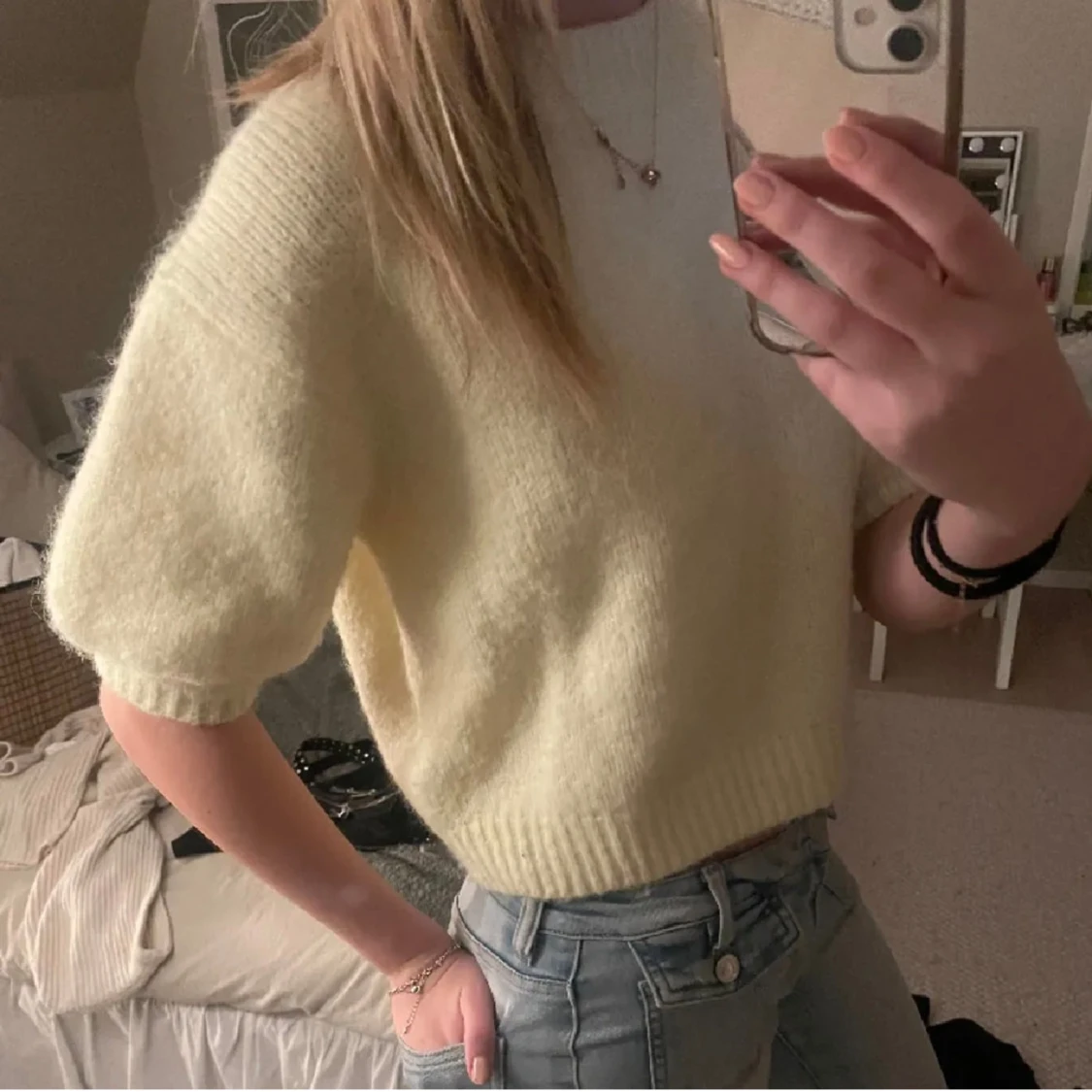 Stickad trekvartsärmad tröja Zara - 90