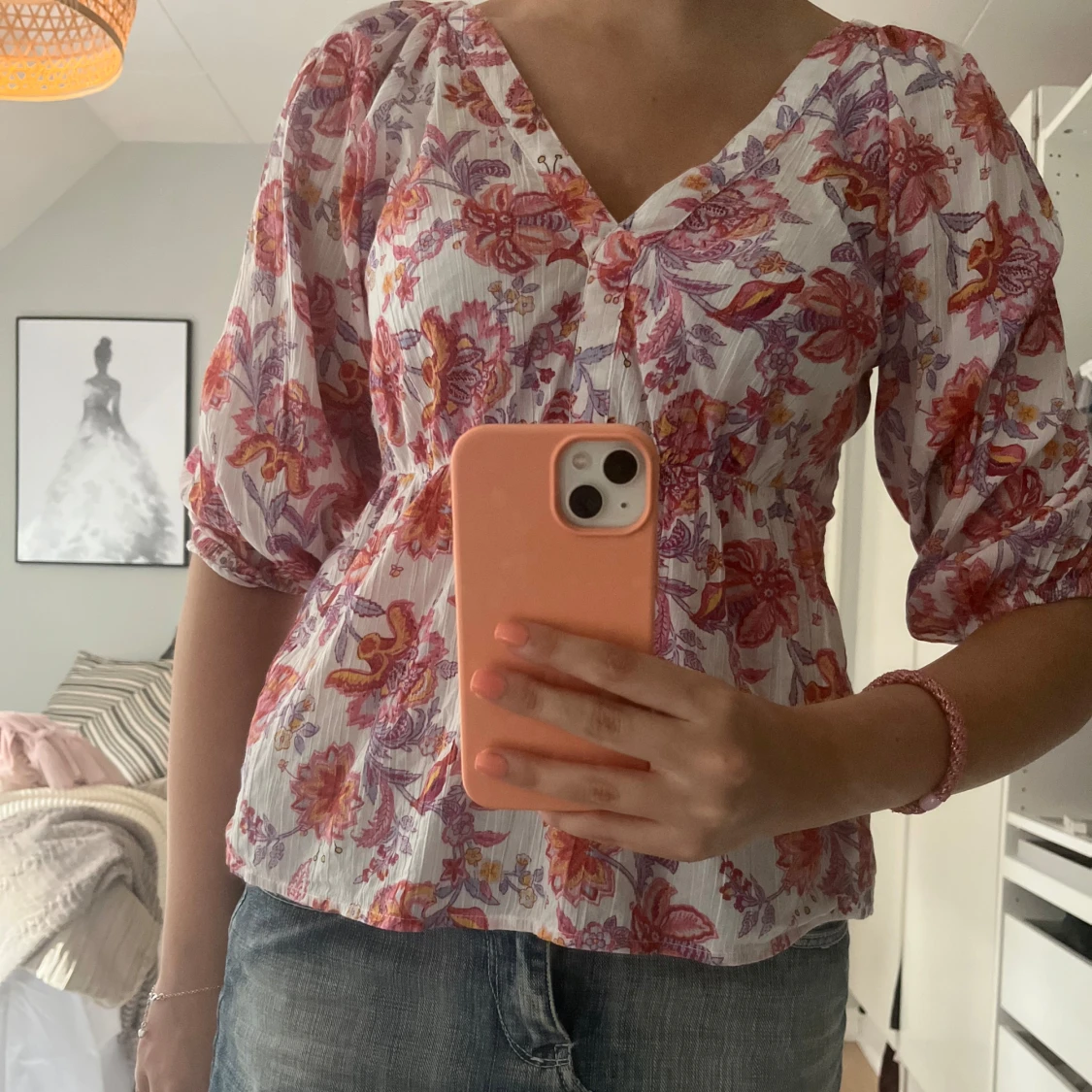 Mönstrad blus  - 90