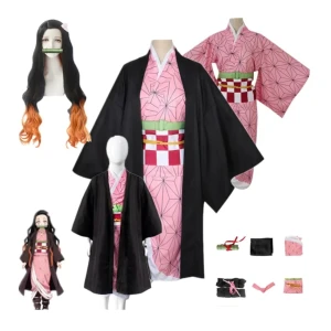 Nezuko cosplay  - säljer min nezuko cosplay så gått som oanvänd, fråga gärna efter mer bilder om det behövs, allt ingår som är med i bilden! 