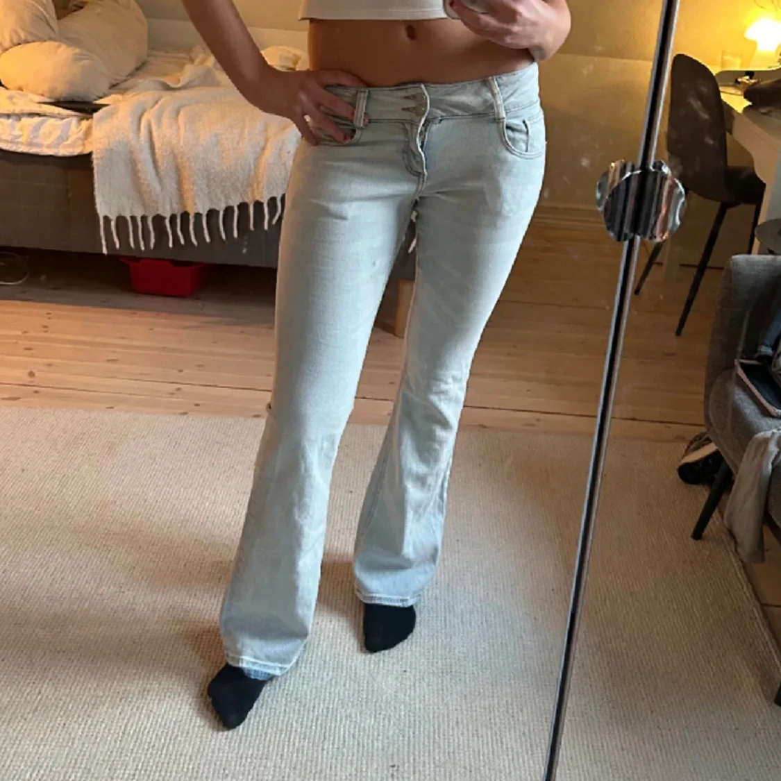 Lågmidjade bootcut jeans