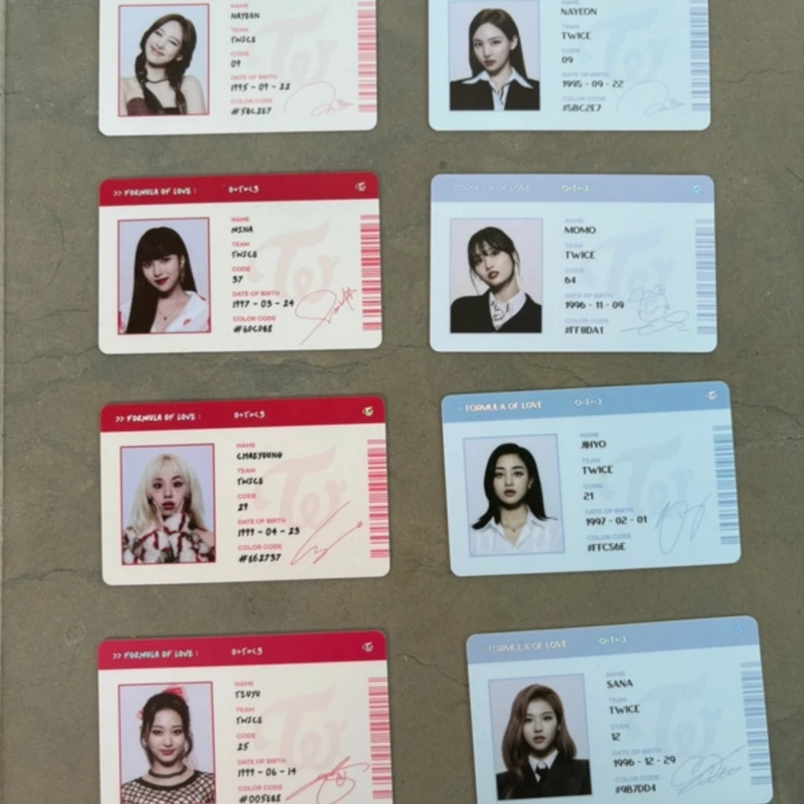 Twice Scientist ID cards