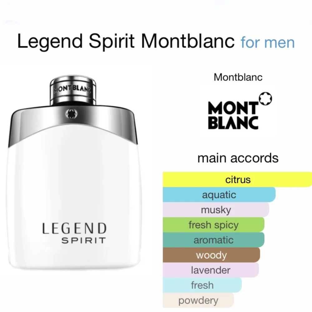 Säljer nu 2 ml sample på montblanc legend spirit parfym för bara 29kr! Det är en fräsch citrus doft som är perfekt nu inför våren och sommaren.. Övrigt.