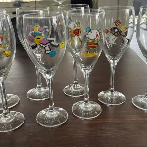Lasse Åberg glas  - 8 st Lasse Åberg glas endast använda ett fåtal ggr 