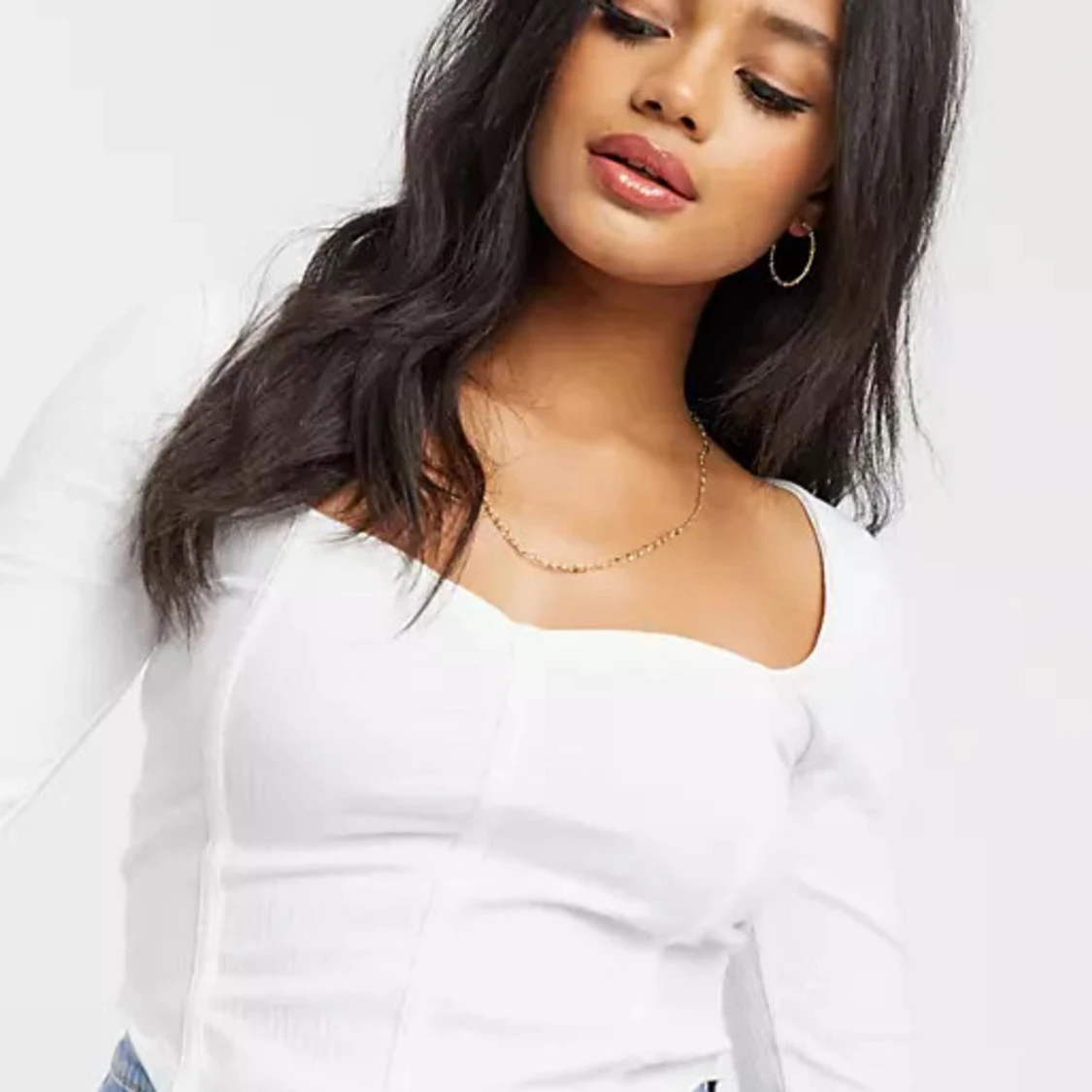 Vit korsettopp  - 90