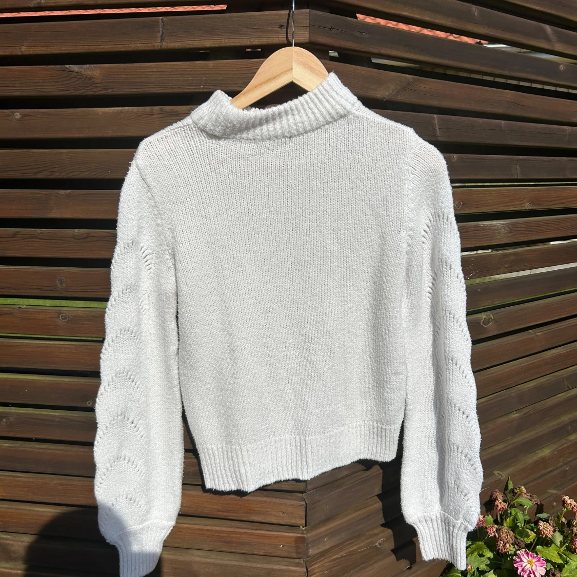 Vit stickad tröja - 90