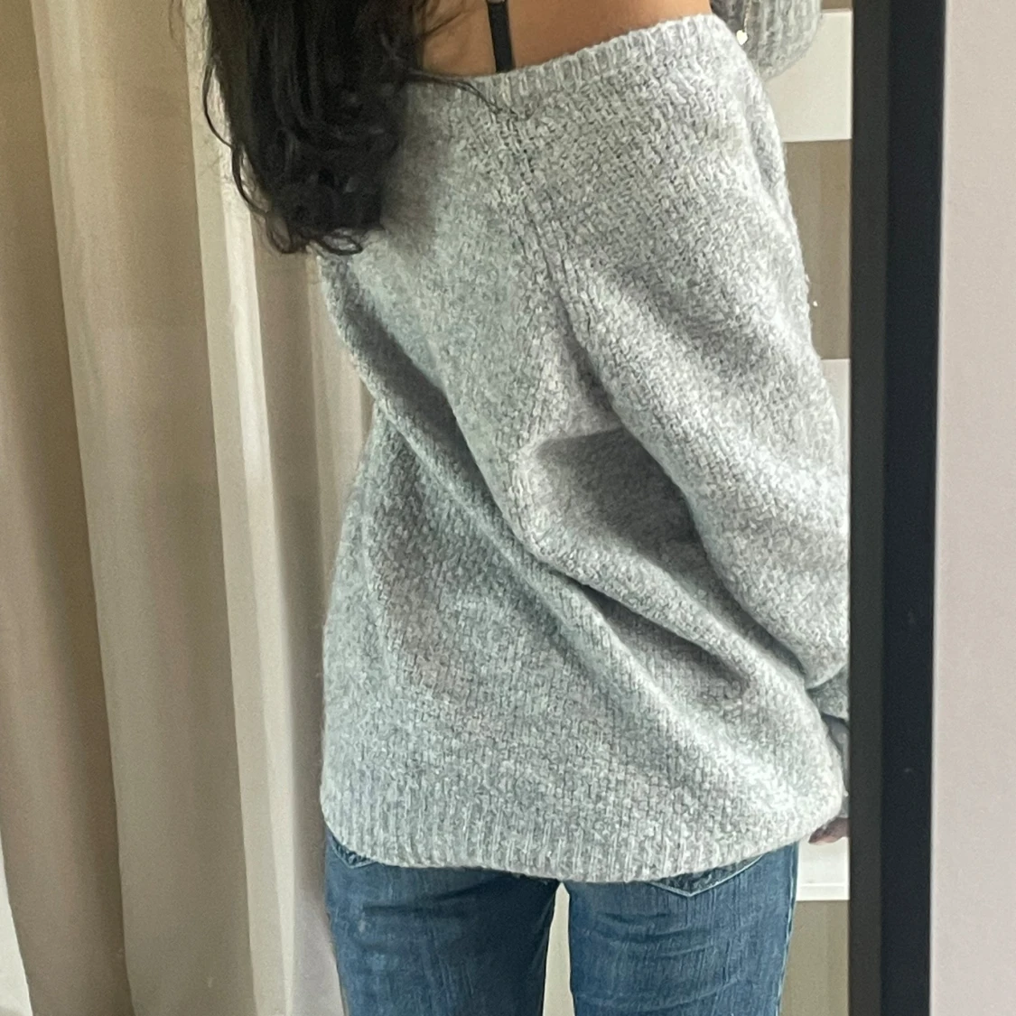 Grå stickad tröja - 91