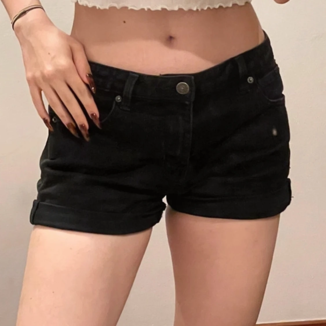 Svarta jeansshorts 