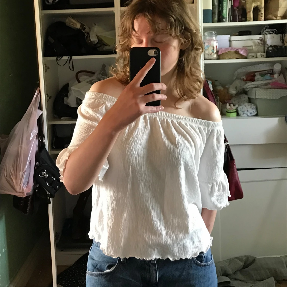 White offshoulder blouse 
