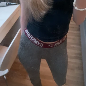 Leggings från gymshark  - Leggings från gymshark i storlek S. Grå med vinrött band. Mycket bra skick.