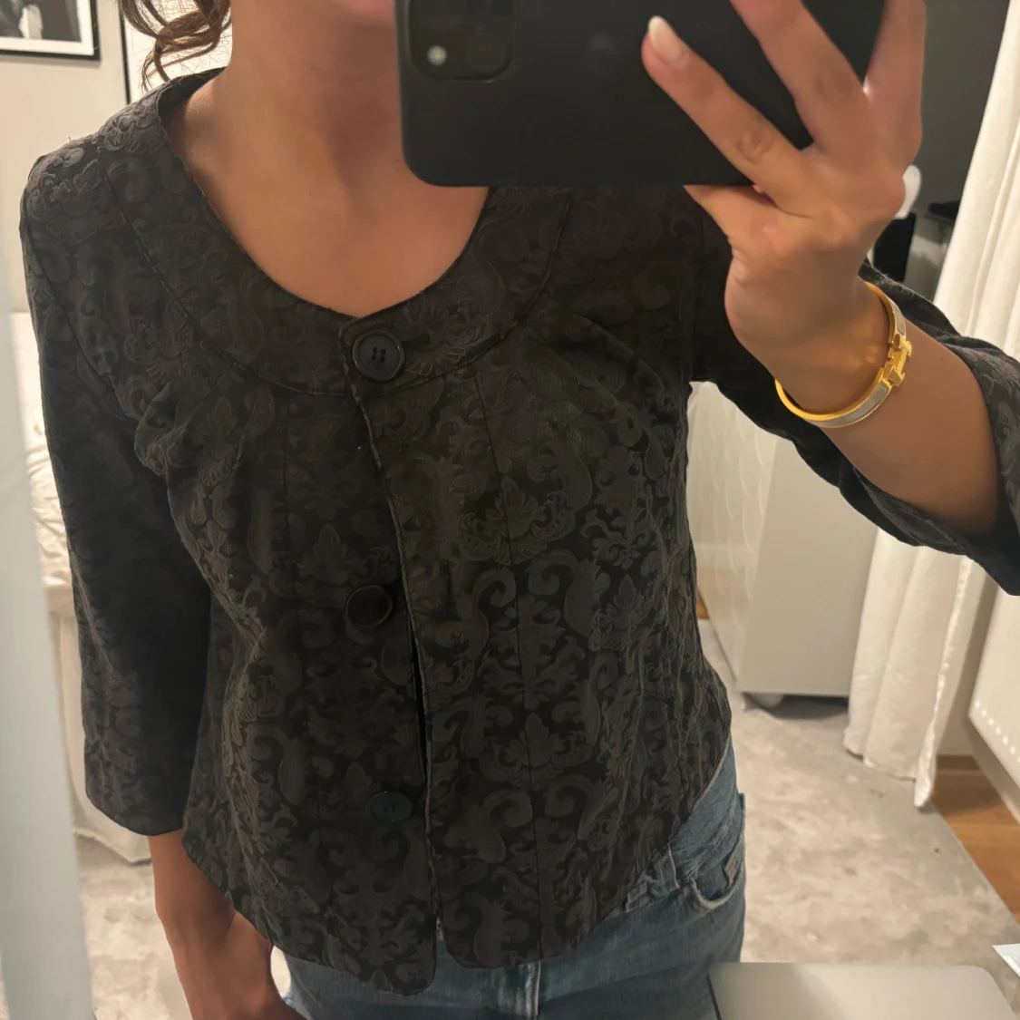 Trekvartsärm kofta - 90