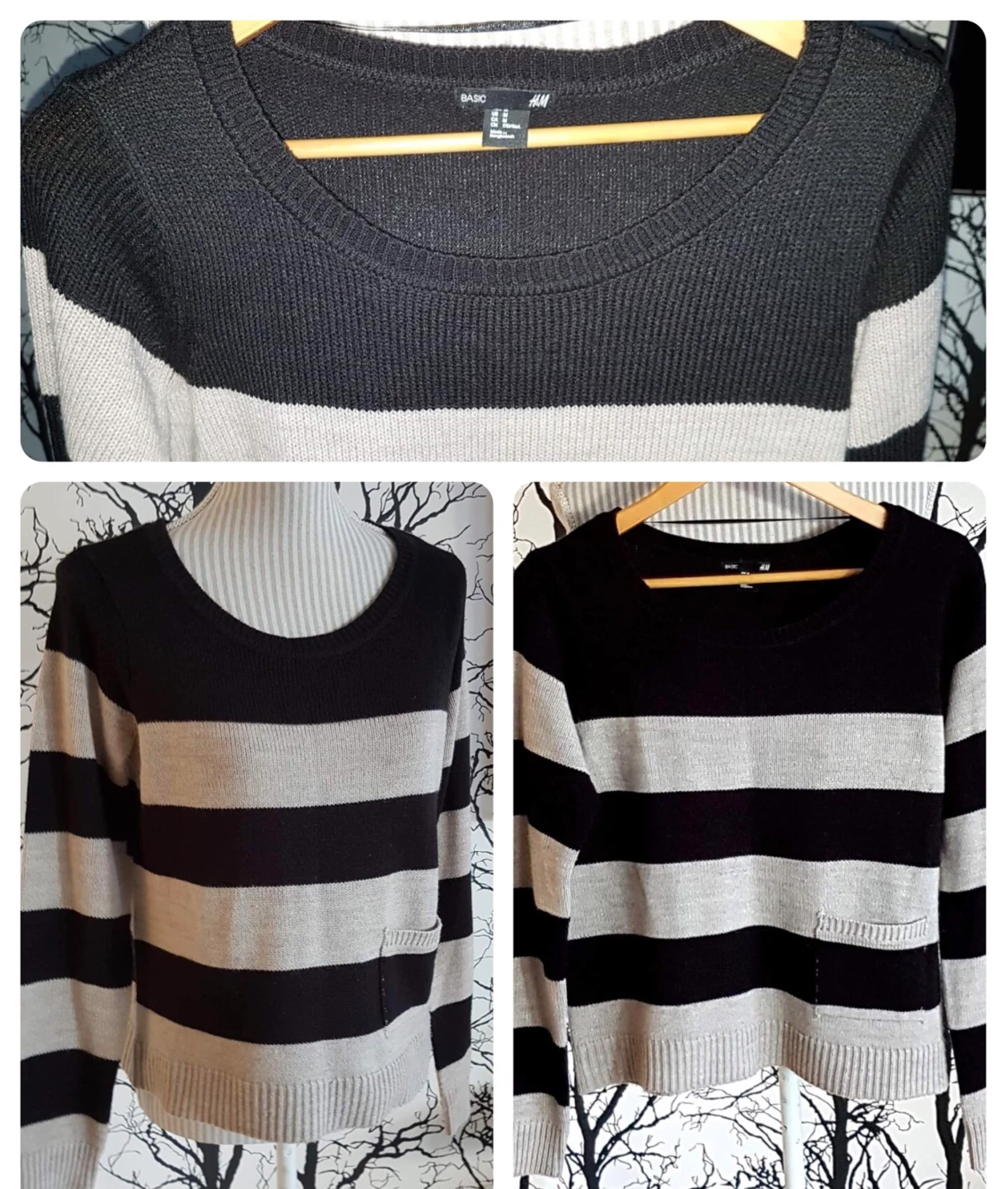 H&M snygg randig tröja Toppskick Stl M  - 90