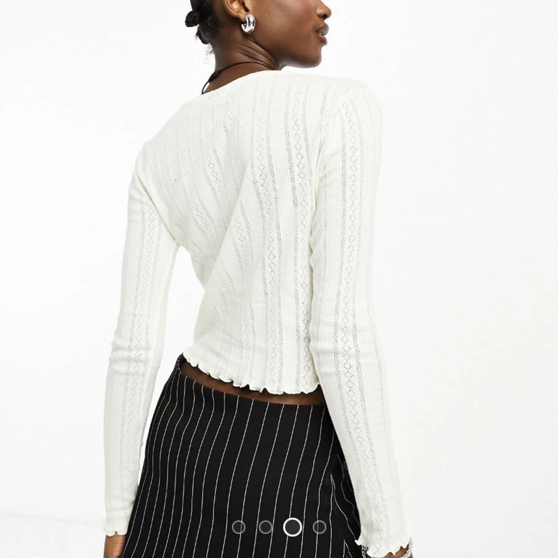 Vit topp med uddkant - 90