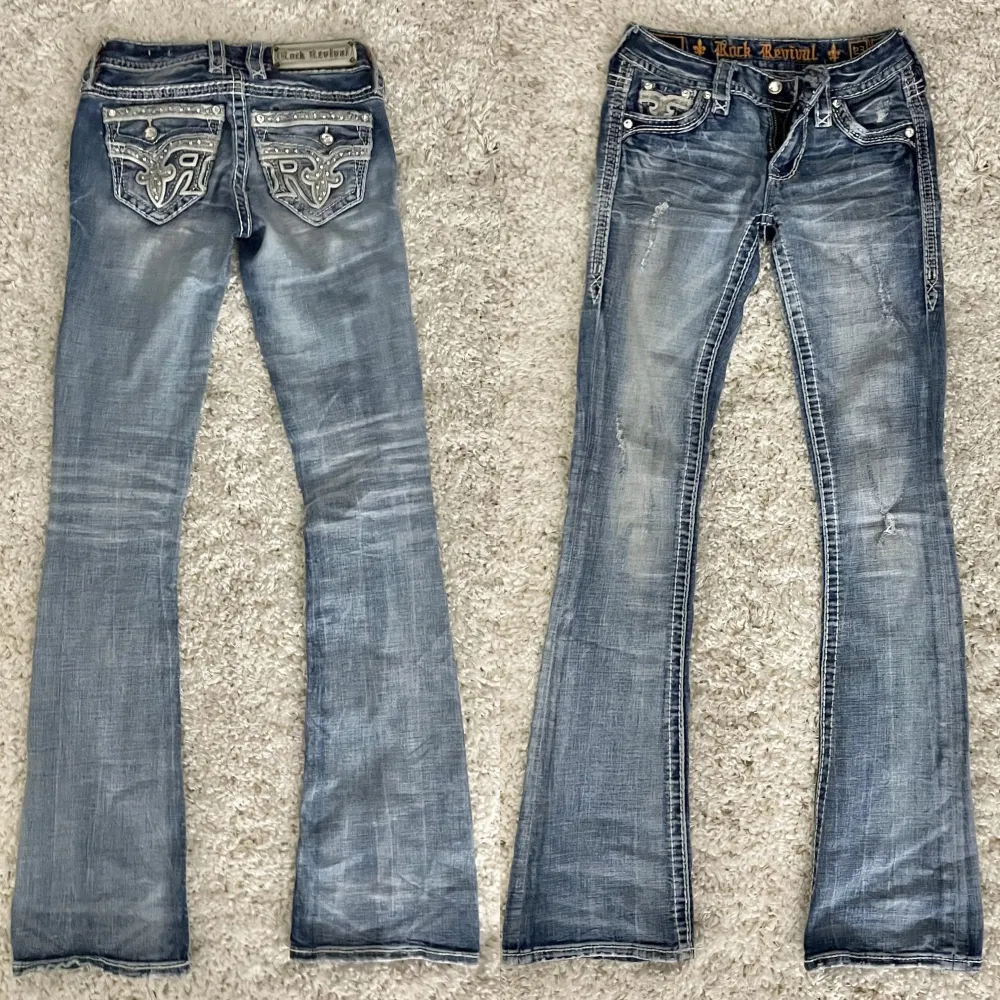 Säljer nu mina älskade jeans då det tyvärr är för långa på mig! Midja 33, innerben 82🙈🌟. Jeans & Byxor.
