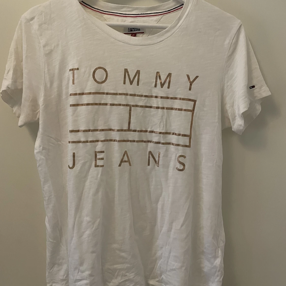 Vit t-shirt rosé tryck - 90