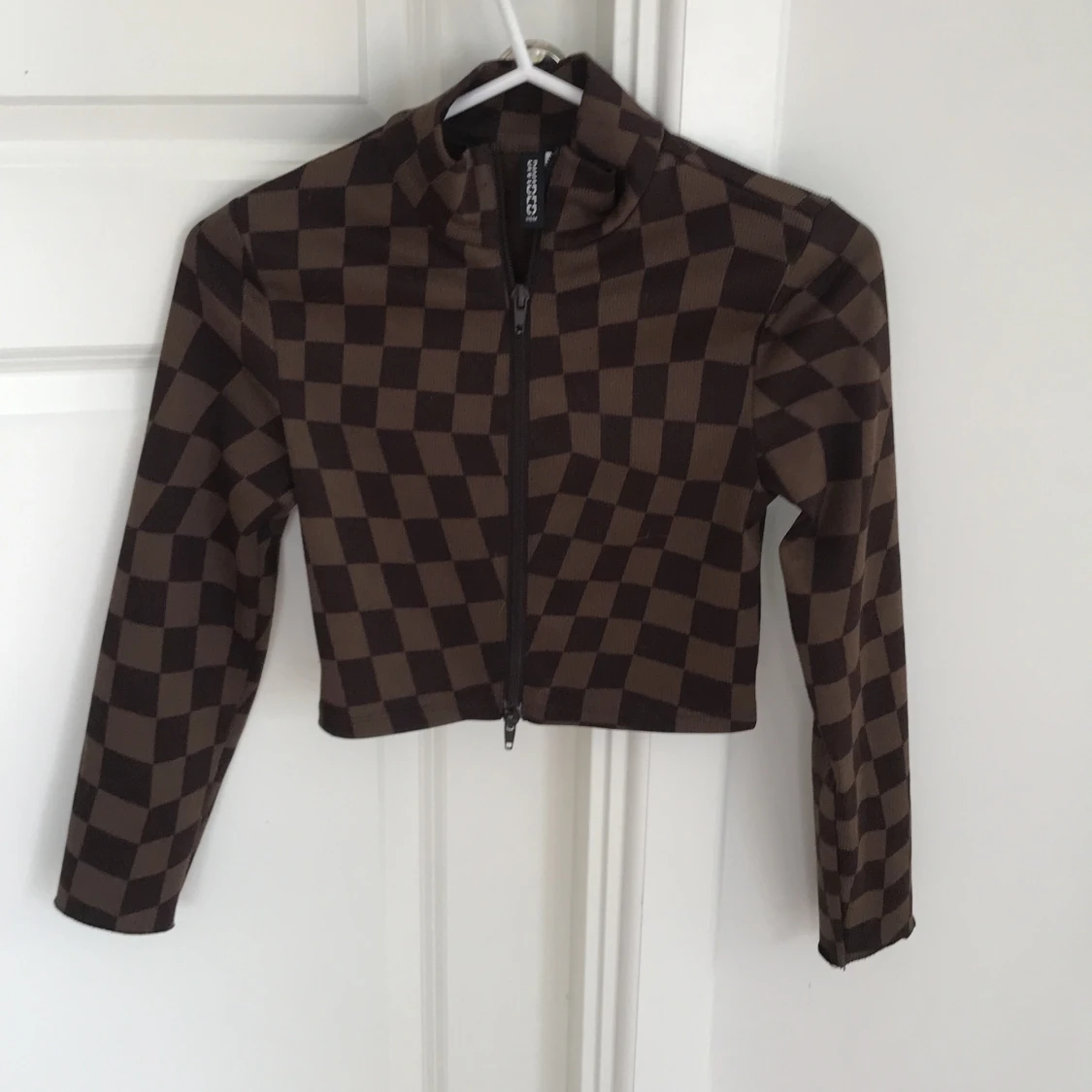 Rutig tröja brun/svart - 91