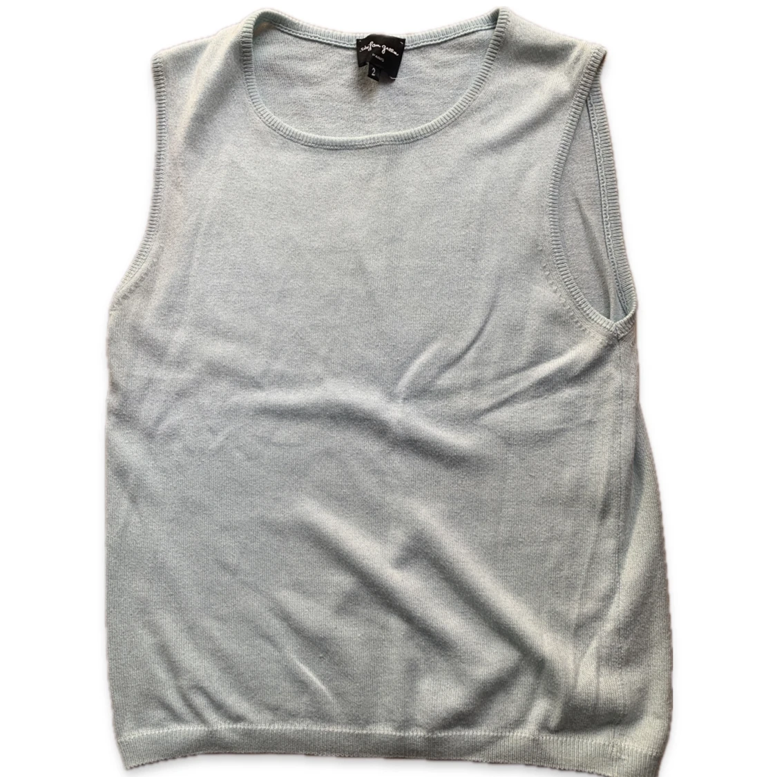 Ljusblå tunn stickad väst 