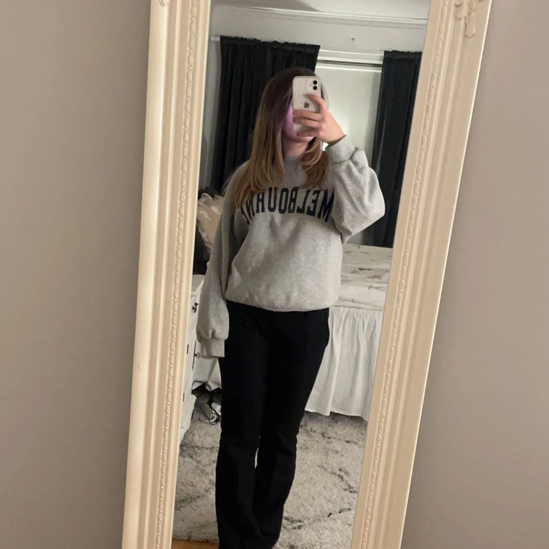 Grå college tröja  - 90