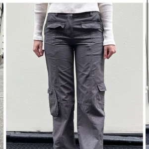Cargopants Brandy Melville  - Säljer nu mina helt oanvända cargobyxor från Brandy Melville. Onesize storlek men skulle säga att storleken passar en Xs-S. Bud startar på 450kr 