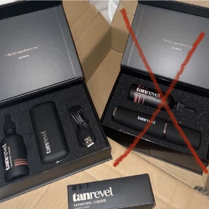 Tanrevel 🤎 - Den första modellen av tanrevel med en oöppnad flaska vätska, själva maskinen endast testat 2 gånger.  Allergisk mot brun utan sol och därav varför jag säljer!<3