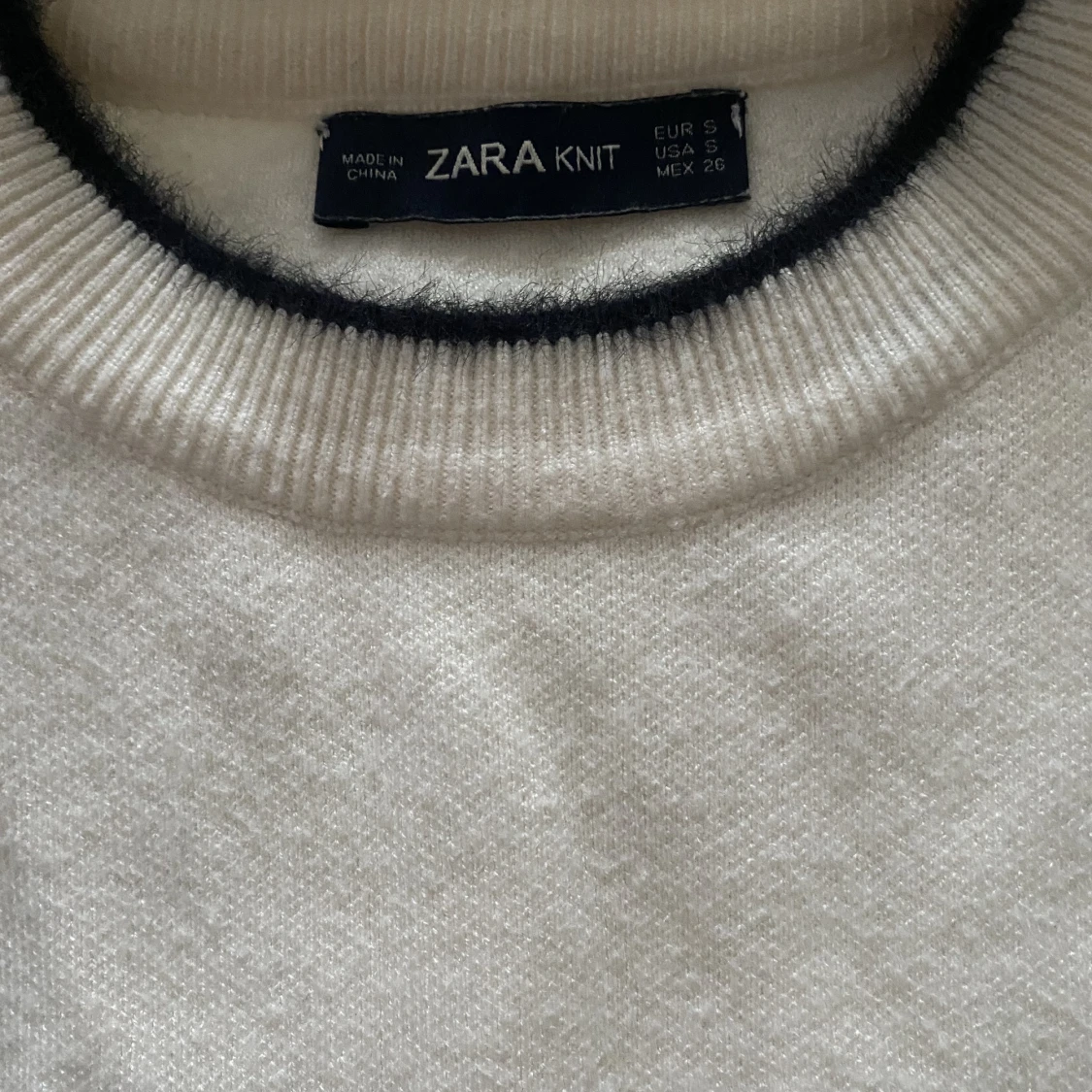 zara knit tröja vit/svart - 91