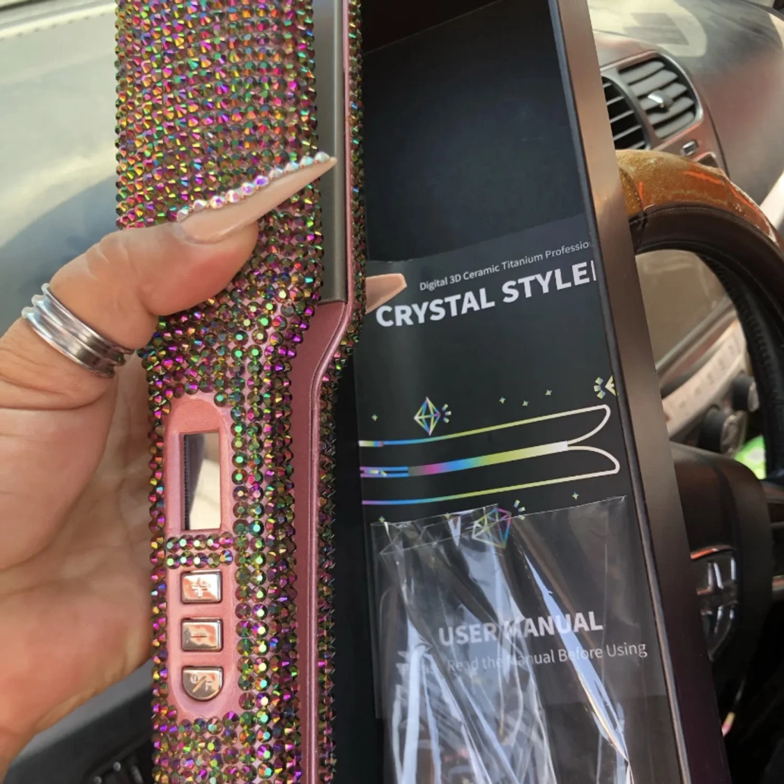 Glitter platttång - 90