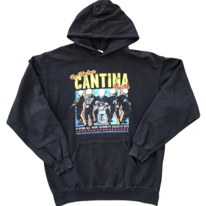 Star Wars Hoodie Cantina Band tour merch - Rolig Hoodie från Star Wars. Tour merch från bandet i Mos Eisleys cantina. Storlek L men passar även M. Ställ gärna frågor!😊