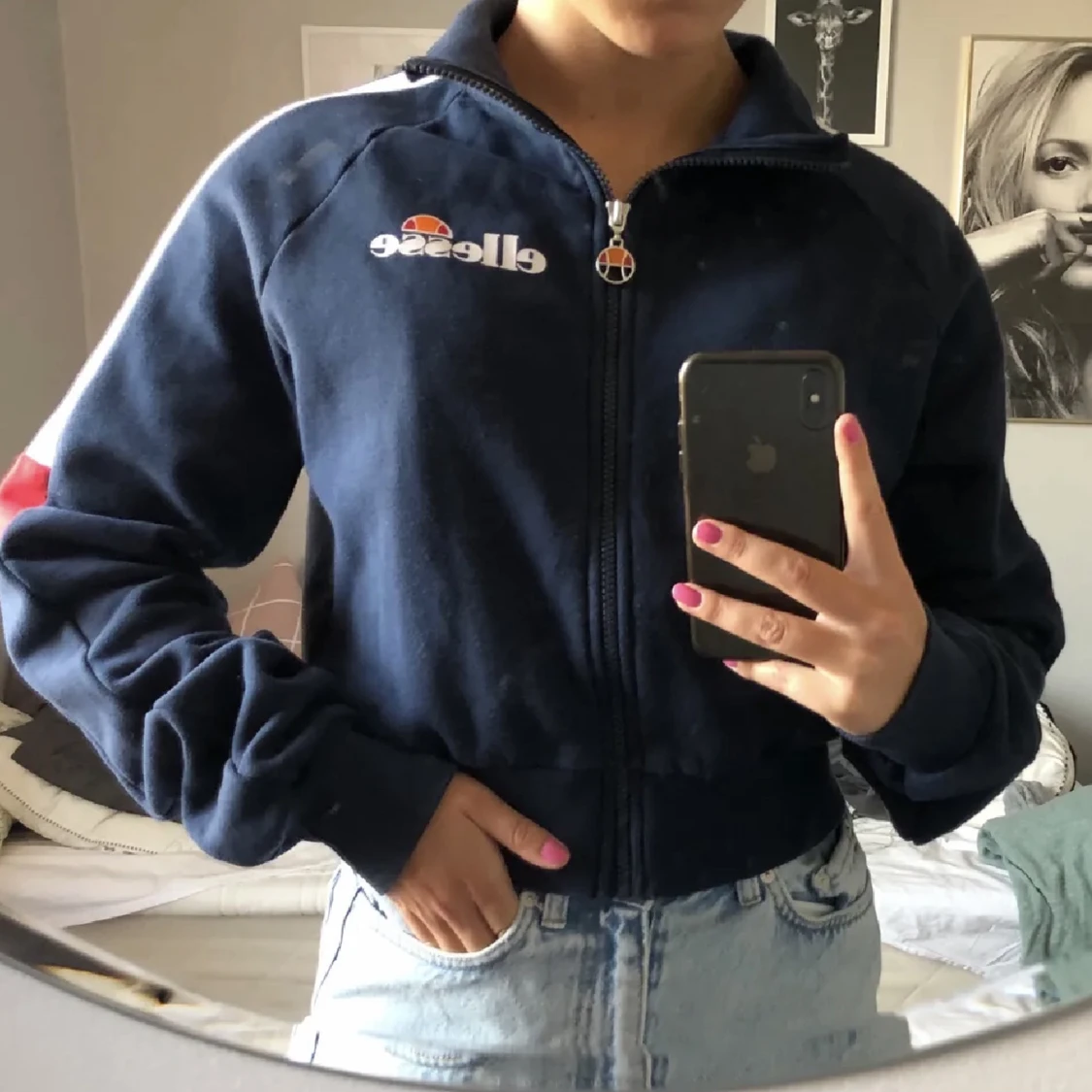 Hoodie med dragkedja Ellesse