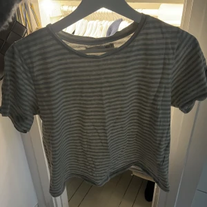 T-shirt - Grå/vit randig t-shirt 