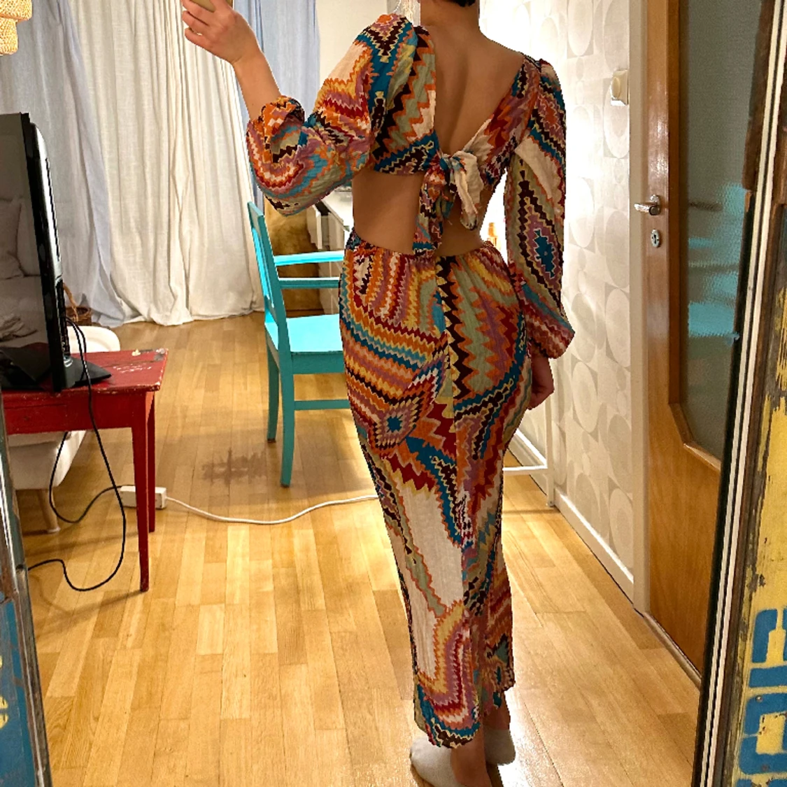 Mönstrad Maxiklänning - 90