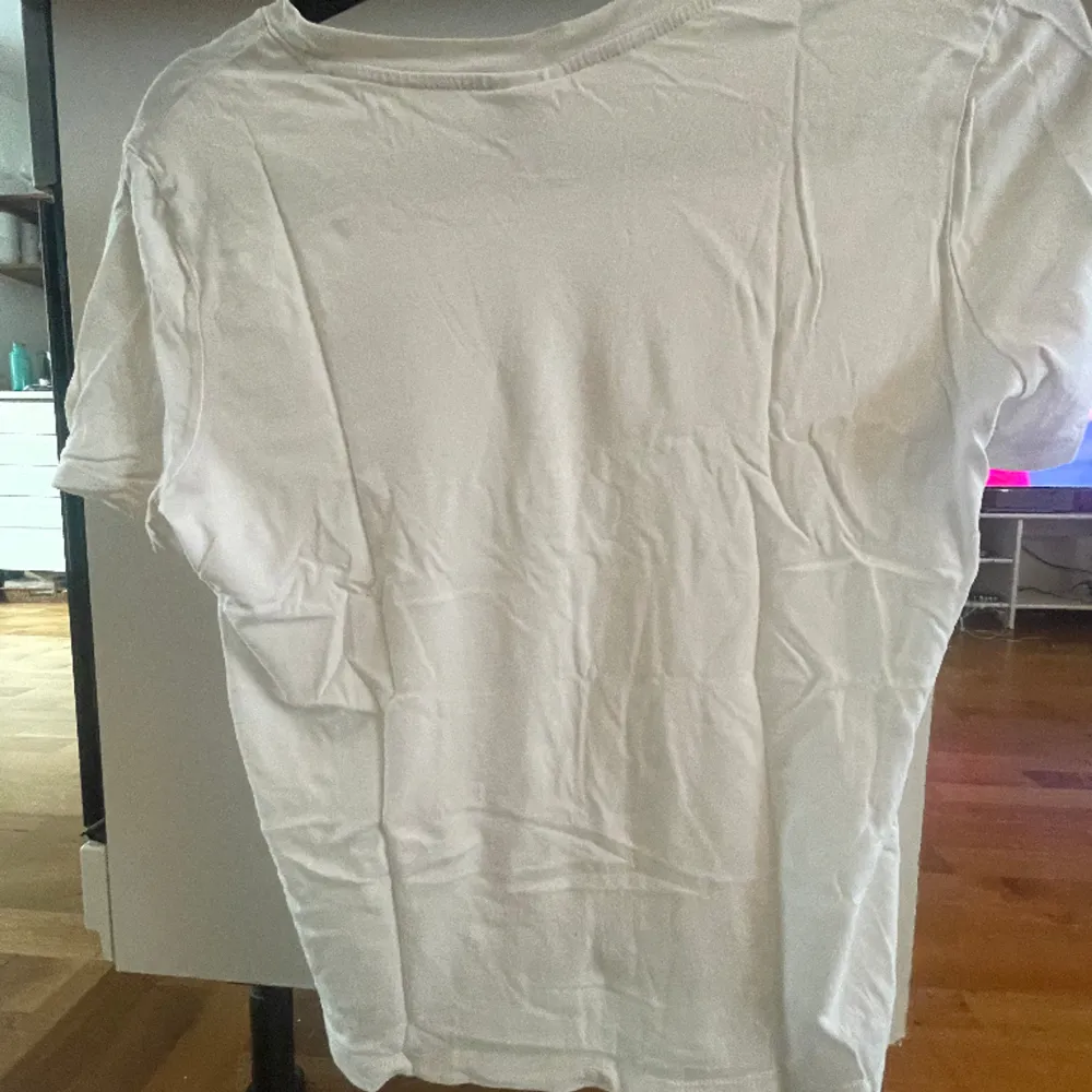 En jättefin t-shirt med tryck på. Har en liten fläck som man ser på bilden men väldigt liten.. T-shirts.