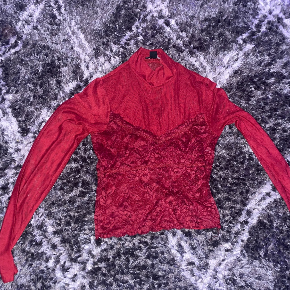 Top i mesh och spets - 90