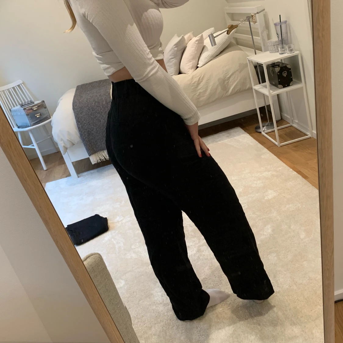 Svarta linne byxor - 90