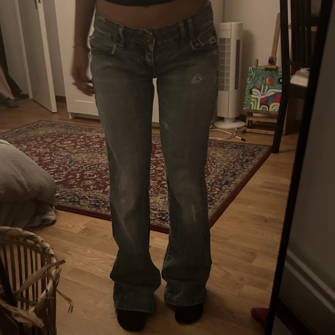 Blå bootcut lågmidjade jeans från only🧼