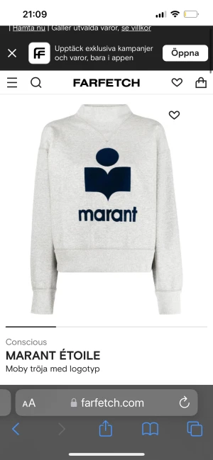 Isabel marant tröja - Säljer nu min super snygga isabel marant tröjans som är grå med ett mörkblått märke ! Säljer pga den inte kommer till användning💗den är använd fåtalgånger och är som ny! Köpt för 3900kr och säljer nu för 2399kr💗 kontakta om ni vill ha egna bilder!💕