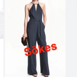 Sökes hm  jumpsuit 34  - Hej! Söker denna navy/mörkblåa jumpsuit från hm i storlek 34. Även liknande i andra färger är av intresse. Vore väldigt tacksam om någon har en att sälja 🌷🌷☀️
