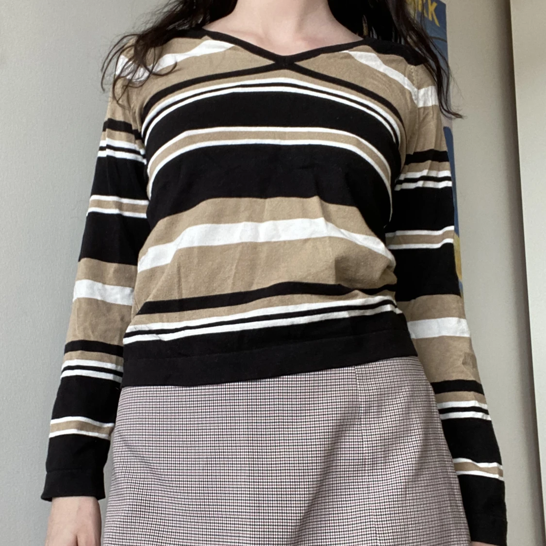 Randig stickad tröja