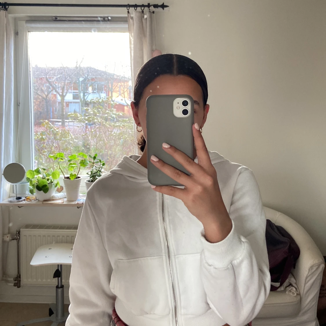 Croppad zip up tröja