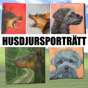 ⭑ husdjur hund porträtt tavla ⭑ - målar hundporträtt i akryl! endast sidprofiler!  krav: - skicka in en tydlig bild på ditt husdjur - välj bakgrundsfärg. Storleken är 10x10 cm, sedan postar jag tavlan till dig när den är klar (frakt 15)! ⭑ exempel på bild 2 + 3!