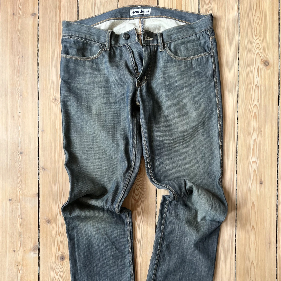 Acne Jeans, 30/34, blå/grå, Max shaved - 90