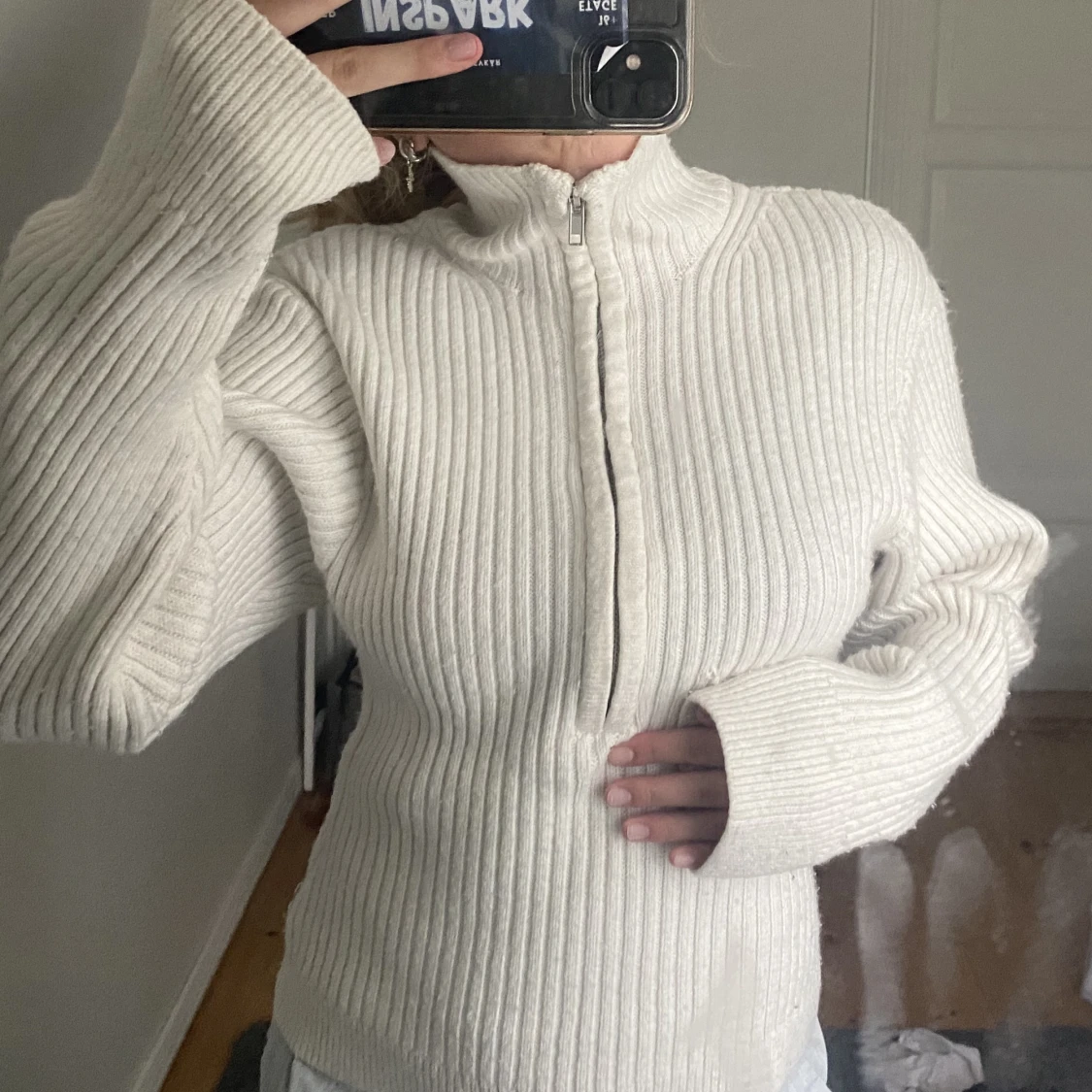 Stickad half zip  - 90