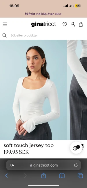 Jersey topp - Säljer denna fina jerseytopp från Gina Tricot. Endast använd nån enstaka gång. Hör av dig vid intresse eller fler bilder🤍