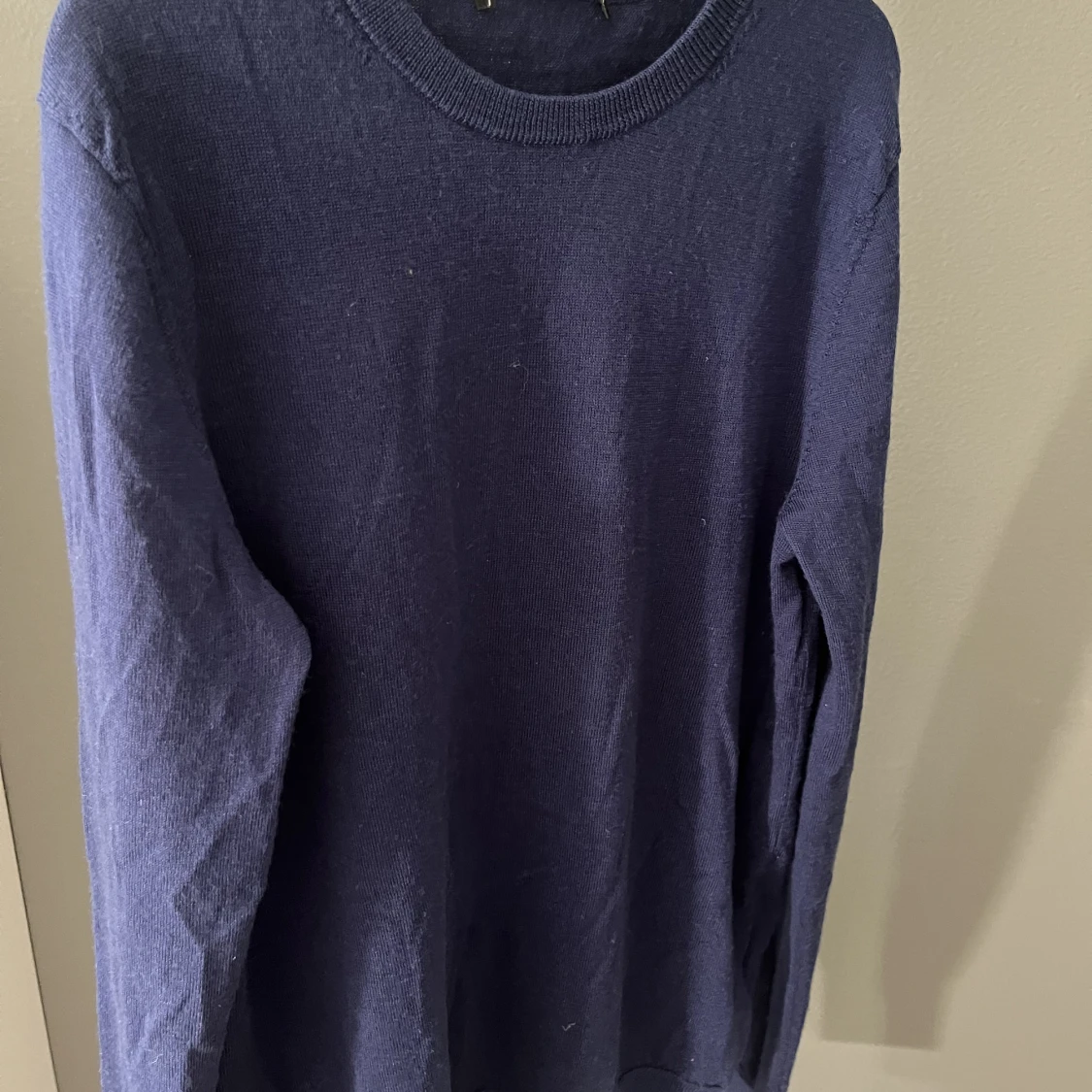 Blå stickad tröja  - 90