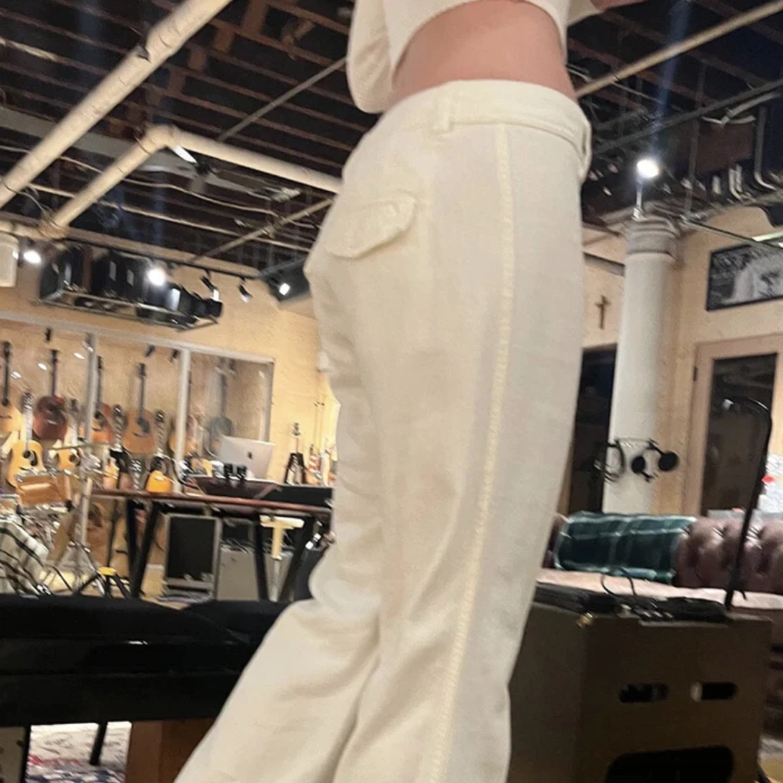 lågmidjade linnebyxor - 90