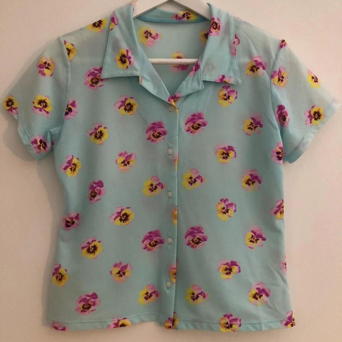 Vintage blommig blus  - 91