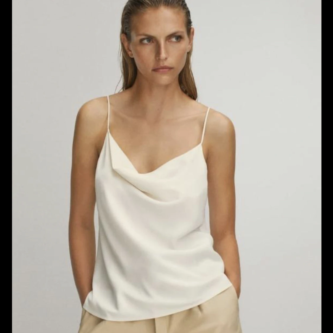 Linne silke creme färg från Massimo Dutti - 90