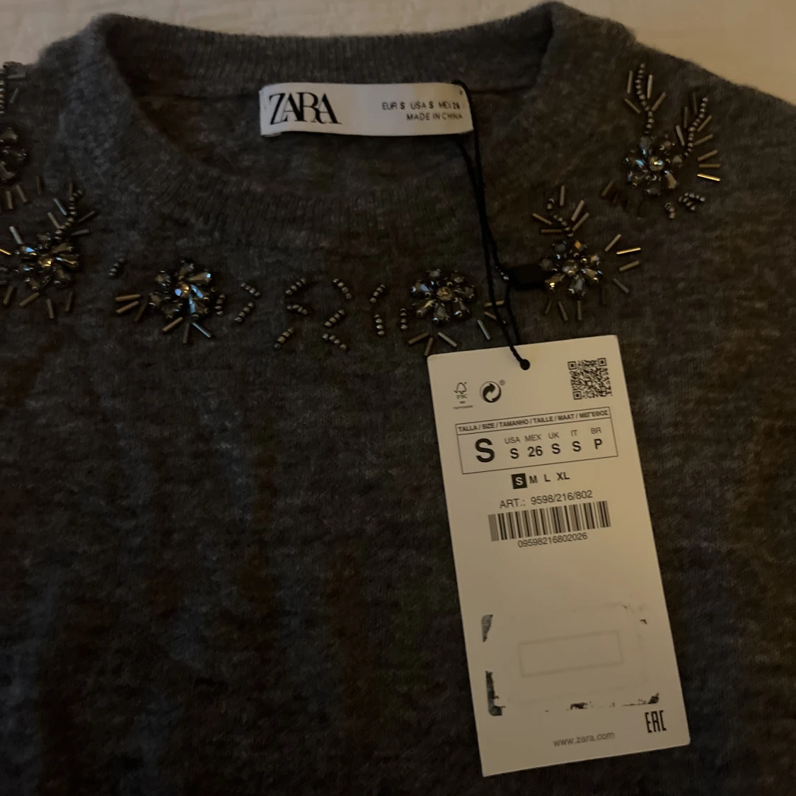 Stickad trekvarts t-shirt  - 90