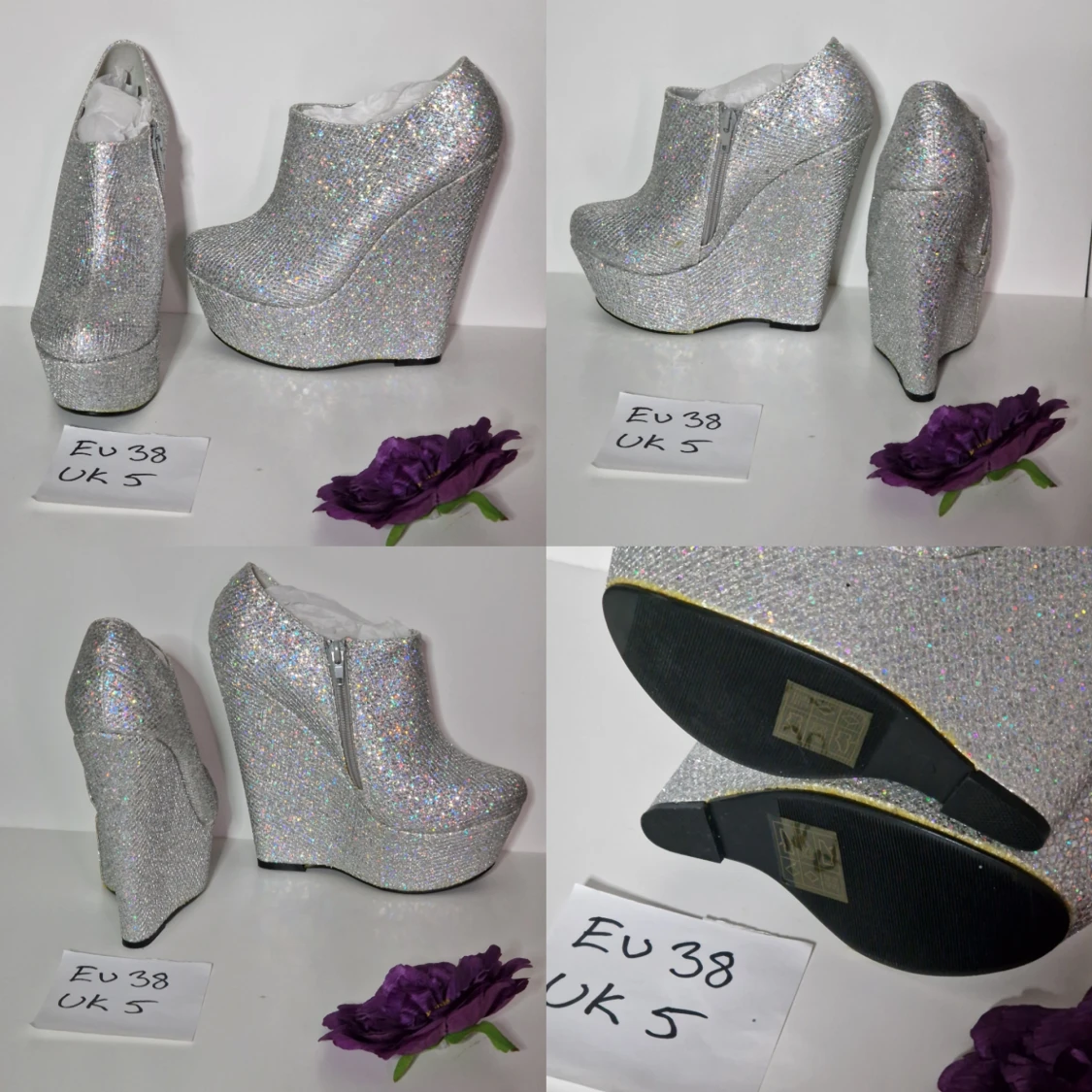 Partyklackar silver holo strl 38 - 90