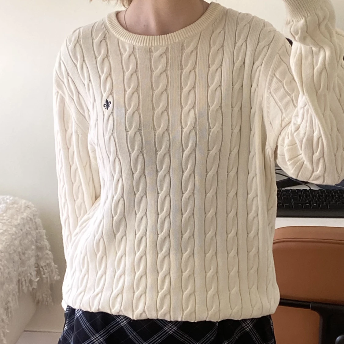 Kabelstickad tröja - 91