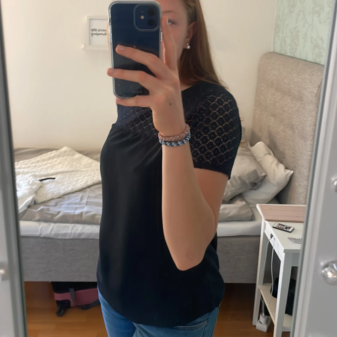 Blus med spets  - 90